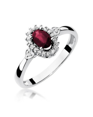Rubin pierścionek białe złoto 0,60ct