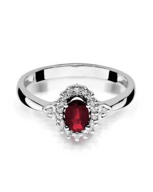 Rubin pierścionek białe złoto 0,60ct