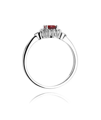 Rubin pierścionek białe złoto 0,60ct
