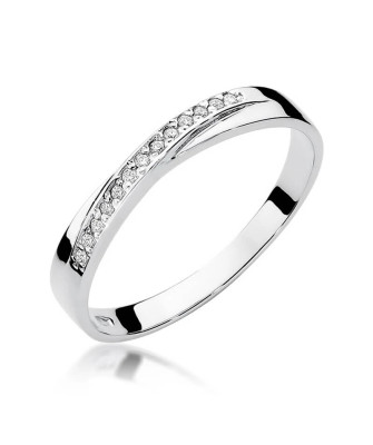 Złoty pierścionek z diamentem Białe złoto EW-305 0,07ct