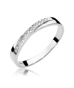 Gold ring with diamond White gold EW-305 0.07ct