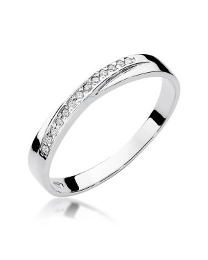 Złoty pierścionek z diamentem Białe złoto EW-305 0,07ct