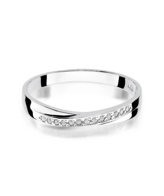 Złoty pierścionek z diamentem Białe złoto EW-305 0,07ct