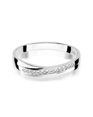 Złoty pierścionek z diamentem Białe złoto EW-305 0,07ct