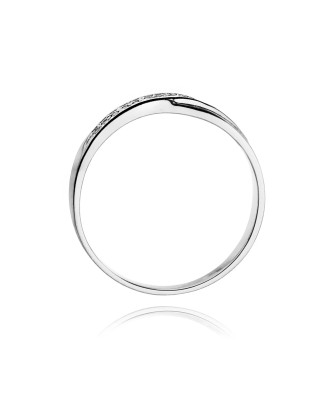 Złoty pierścionek z diamentem Białe złoto EW-305 0,07ct