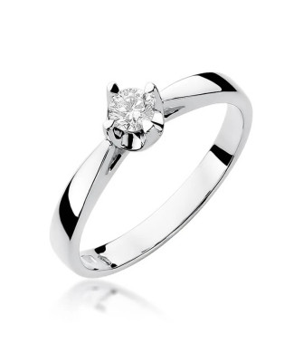 Engagement ring with diamond white gold 0.20ct
