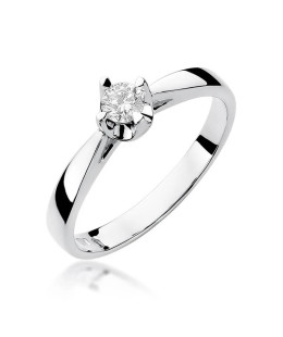 Engagement ring with diamond white gold 0.20ct