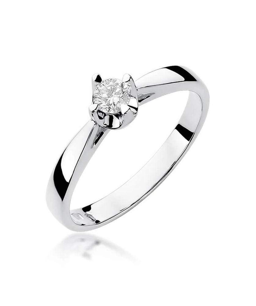 Engagement ring with diamond white gold 0.20ct