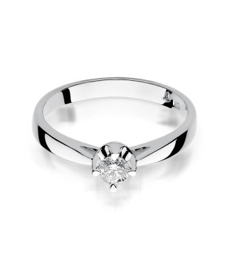 Engagement ring with diamond white gold 0.20ct