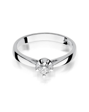 Engagement ring with diamond white gold 0.20ct