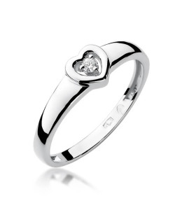 Gold ring with diamond White gold EW-1 0.04ct