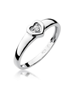 Gold ring with diamond White gold EW-1 0.04ct