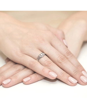 Gold ring with diamond White gold EW-1 0.04ct