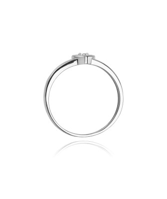 Złoty pierścionek z diamentem Białe złoto EW-1 0,04ct