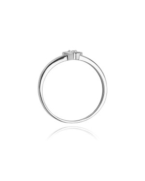 Złoty pierścionek z diamentem Białe złoto EW-1 0,04ct