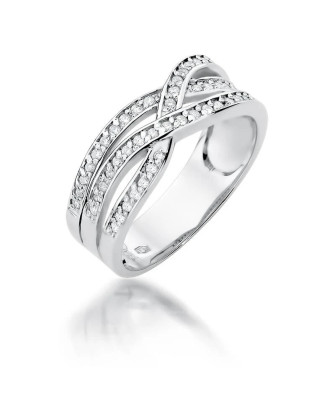 Złoty pierścionek z diamentem Białe złoto EW-215 0,27ct