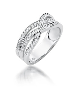 Gold ring with diamond White gold EW-215 0.27ct