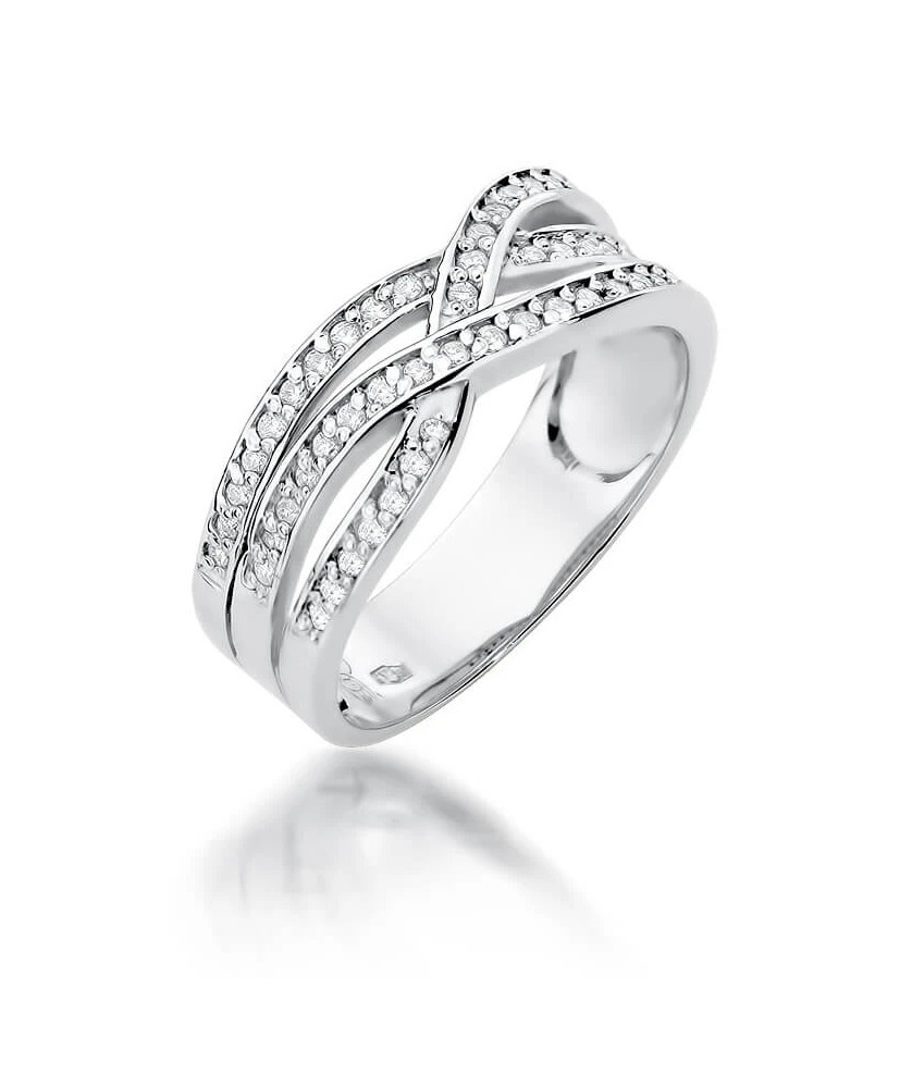 Złoty pierścionek z diamentem Białe złoto EW-215 0,27ct