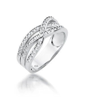 Złoty pierścionek z diamentem Białe złoto EW-215 0,27ct