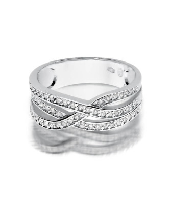 Złoty pierścionek z diamentem Białe złoto EW-215 0,27ct