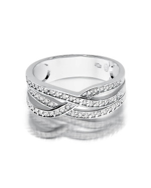 Złoty pierścionek z diamentem Białe złoto EW-215 0,27ct