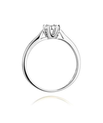 Złoty pierścionek z diamentem Białe złoto EW-328 0,11ct