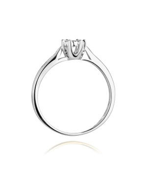 Złoty pierścionek z diamentem Białe złoto EW-328 0,11ct