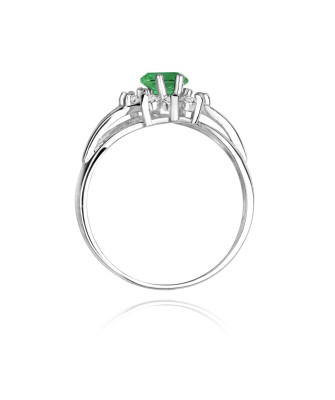 Pierścionek ze szmaragdem białe złoto 0,80ct