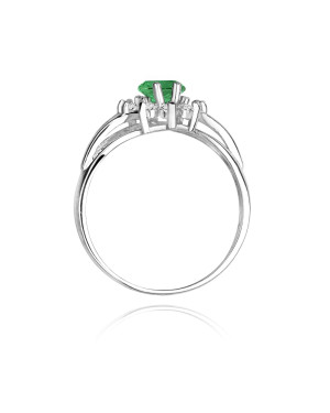 Pierścionek ze szmaragdem białe złoto 0,80ct