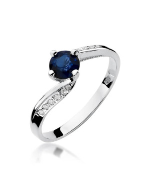 Szafir pierścionek białe złoto 0,50ct