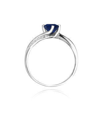 Szafir pierścionek białe złoto 0,50ct