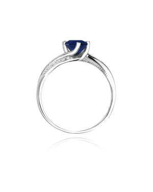 Szafir pierścionek białe złoto 0,50ct