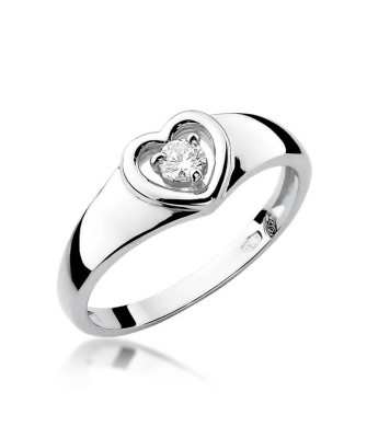 Gold ring with diamond White gold EW-1 0.10ct