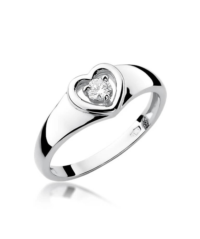 Gold ring with diamond White gold EW-1 0.10ct