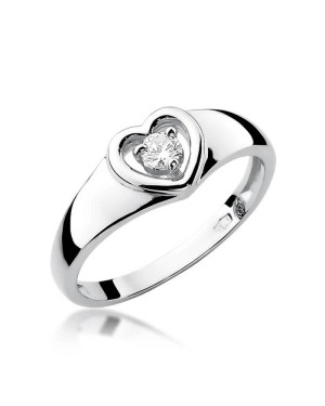 Gold ring with diamond White gold EW-1 0.10ct