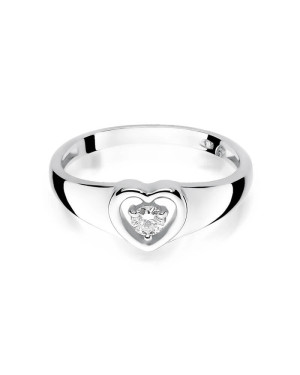 Gold ring with diamond White gold EW-1 0.10ct