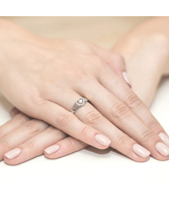 Gold ring with diamond White gold EW-1 0.10ct