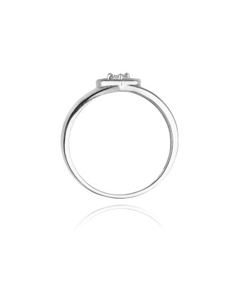 Złoty pierścionek z diamentem Białe złoto EW-1 0,10ct