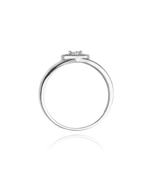 Złoty pierścionek z diamentem Białe złoto EW-1 0,10ct
