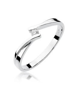 Gold ring with diamond White gold EW-137 0.04ct