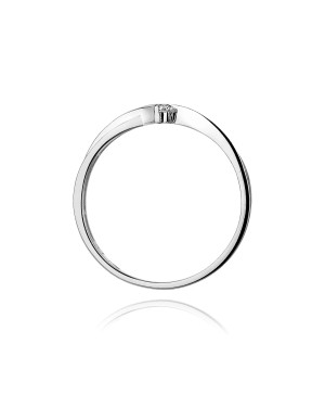 Złoty pierścionek z diamentem Białe złoto EW-137 0,04ct