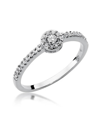 Złoty pierścionek z diamentem Białe złoto EW-273 0,19ct