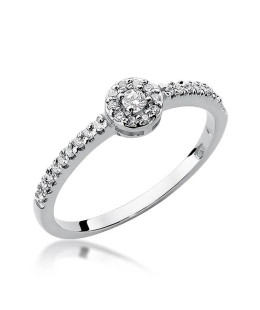 Gold ring with diamond White gold EW-273 0.19ct