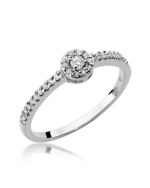 Złoty pierścionek z diamentem Białe złoto EW-273 0,19ct