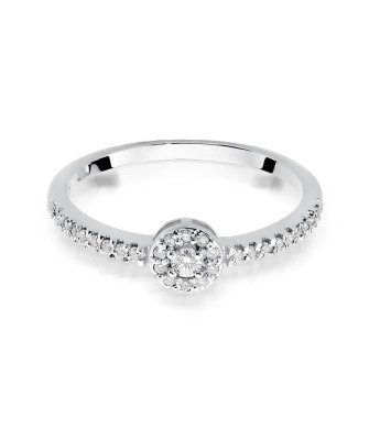 Złoty pierścionek z diamentem Białe złoto EW-273 0,19ct