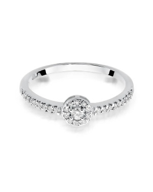 Złoty pierścionek z diamentem Białe złoto EW-273 0,19ct