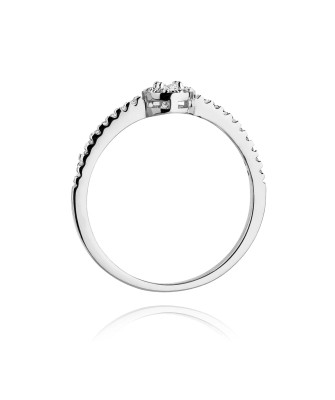 Złoty pierścionek z diamentem Białe złoto EW-273 0,19ct