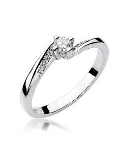 Gold ring with diamond White gold EW-262 0.19ct