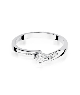 Złoty pierścionek z diamentem Białe złoto EW-262 0,19ct