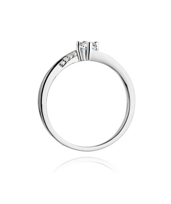 Złoty pierścionek z diamentem Białe złoto EW-262 0,19ct